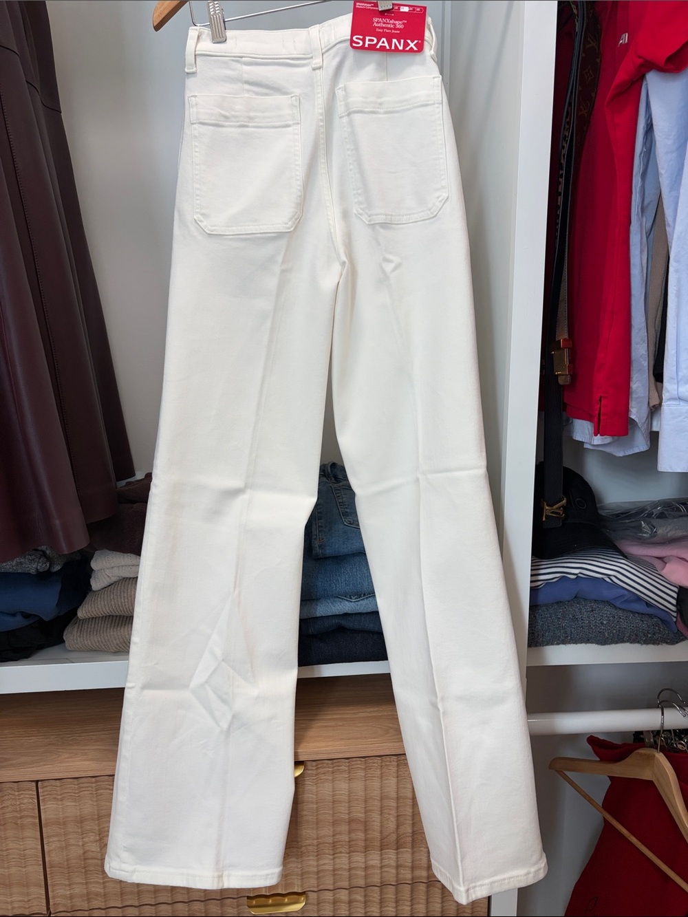 SPANX White High-Rise Wide-Leg Jeans